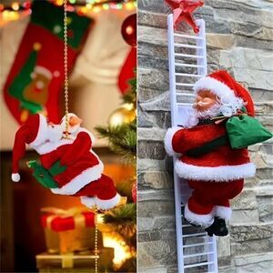 Singing Moving Santa Claus Christmas Tree Climbing Decoration with Musical Notes